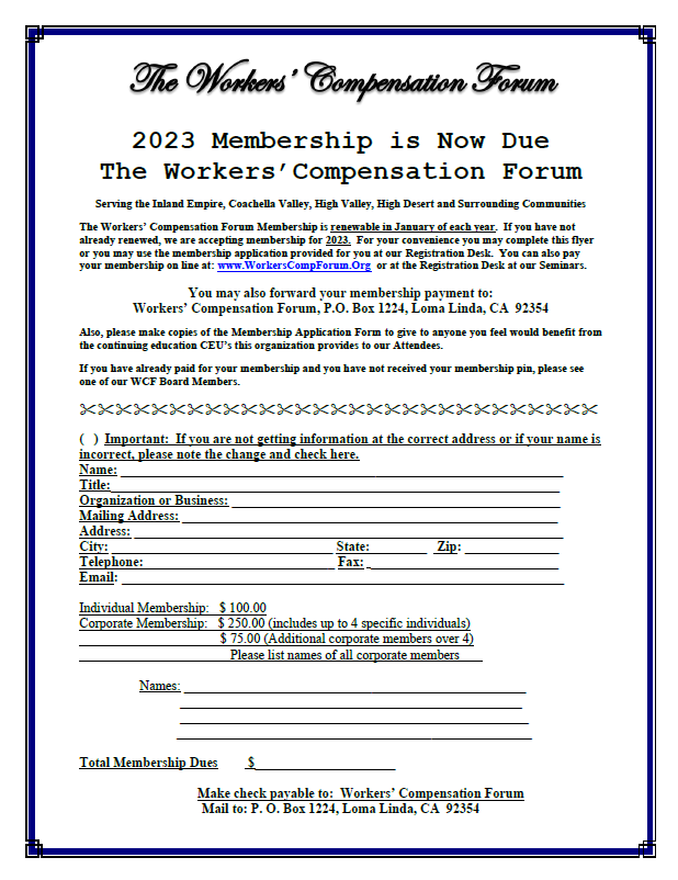 2023 WCF Annual Membership Flyer
