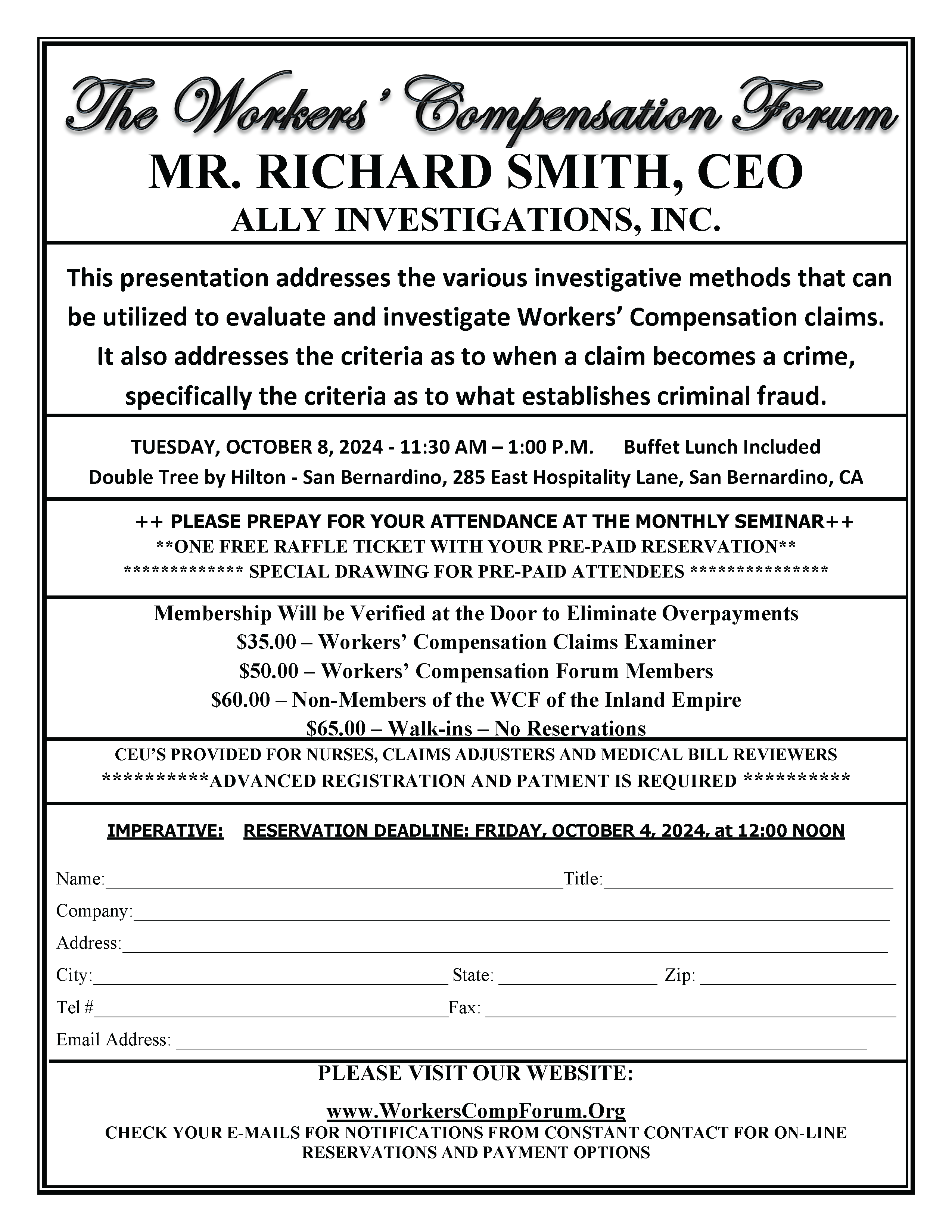 FLYER OCTOBER 2024 MR. RICHARD SMITH - ALLY INVESTIGATIONS 10-2024 REVISED