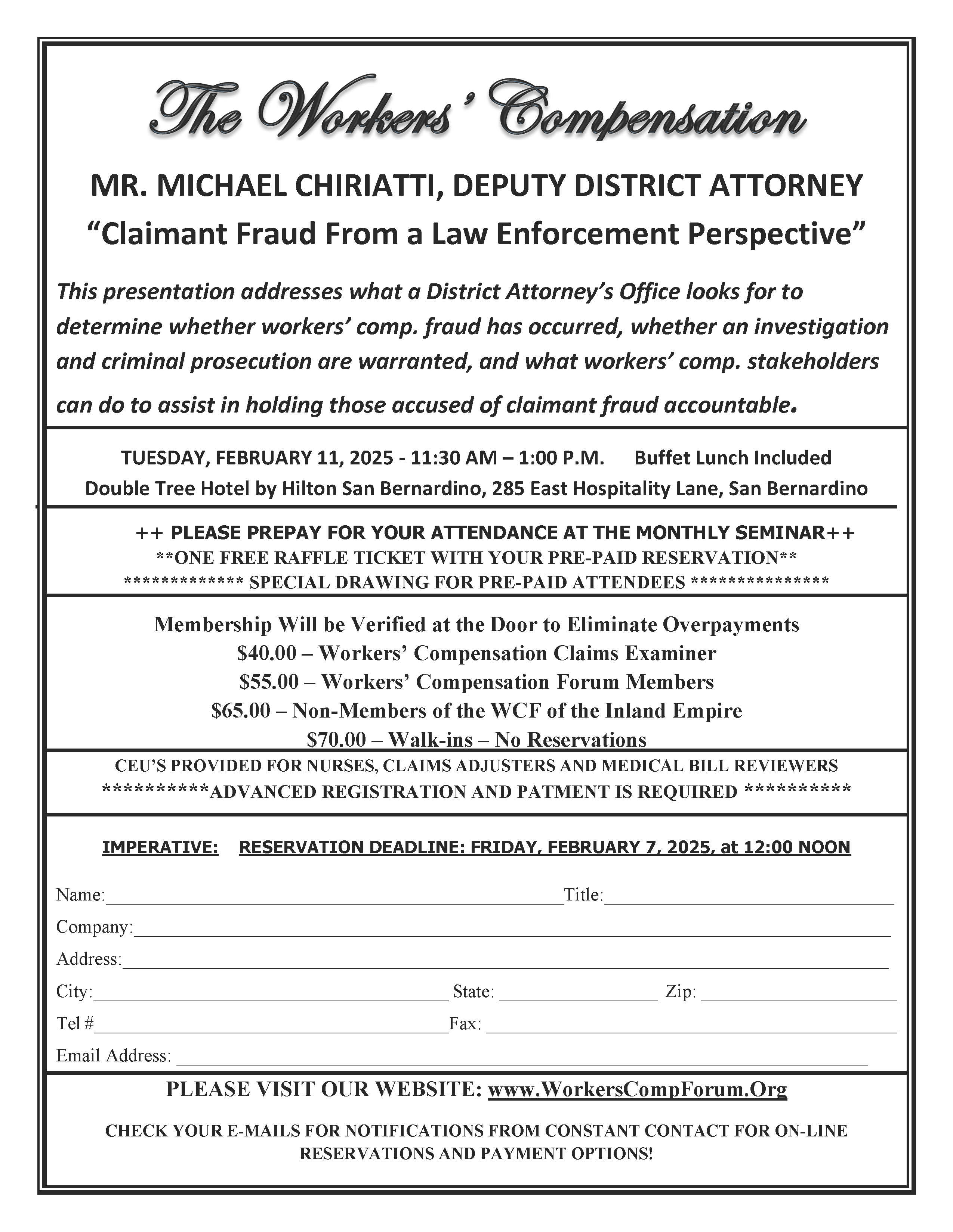 FLYER FEB 11, 2025 MICHAEL CHIRIATTI